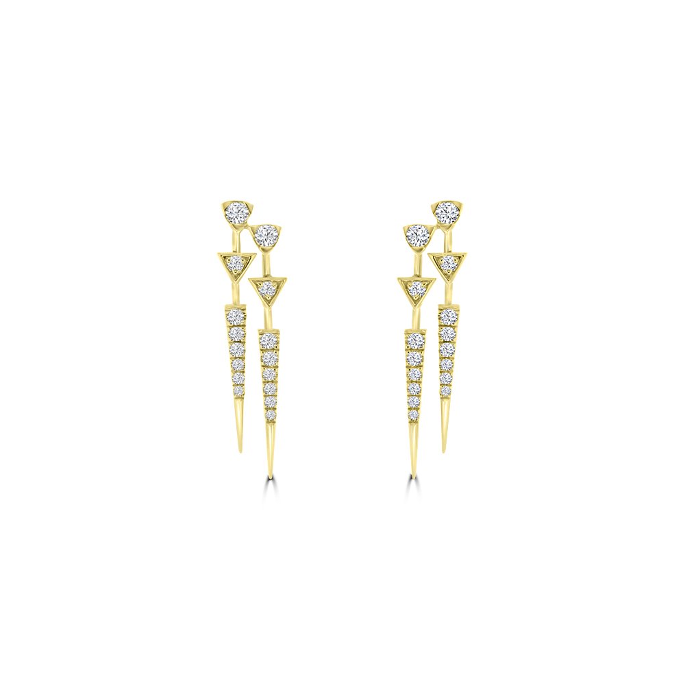 Diamond Triangle Drop Earrings