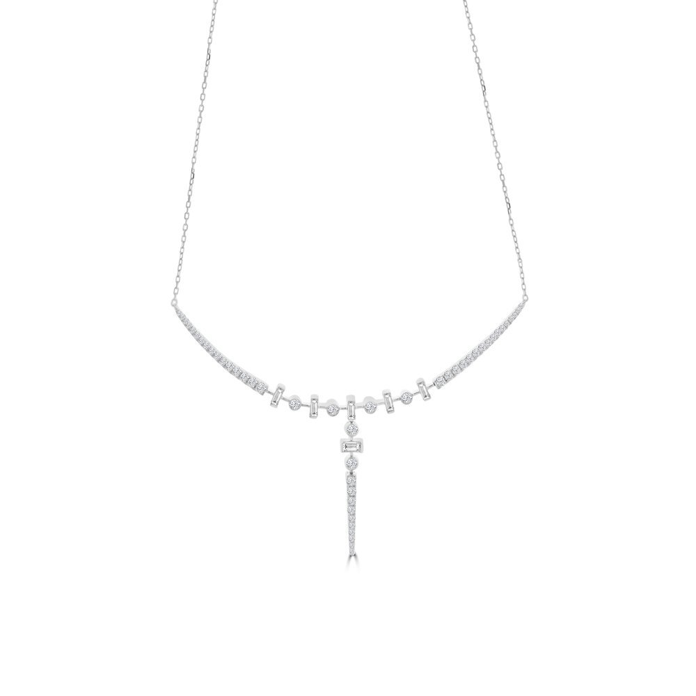Diamond Curve Drop Necklace