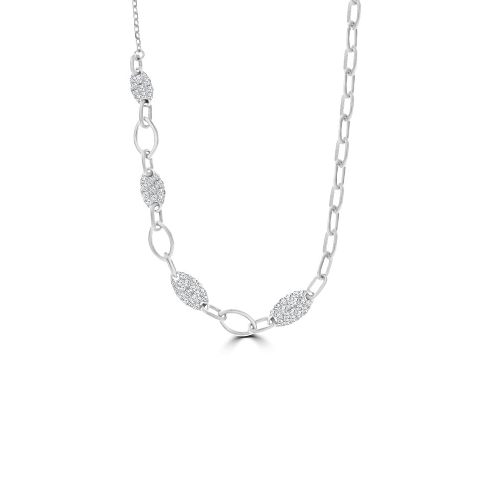 Diamond Paperclip Chain Necklace