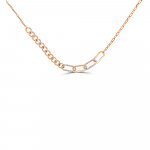 Diamond Curby Chain Necklace in 18K Rose Gold
