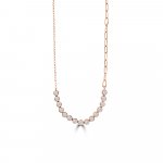 Diamond Paperclip Chain Necklace in 18K Rose Gold