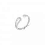 Diamond Teardrop Ring in 18K White Gold