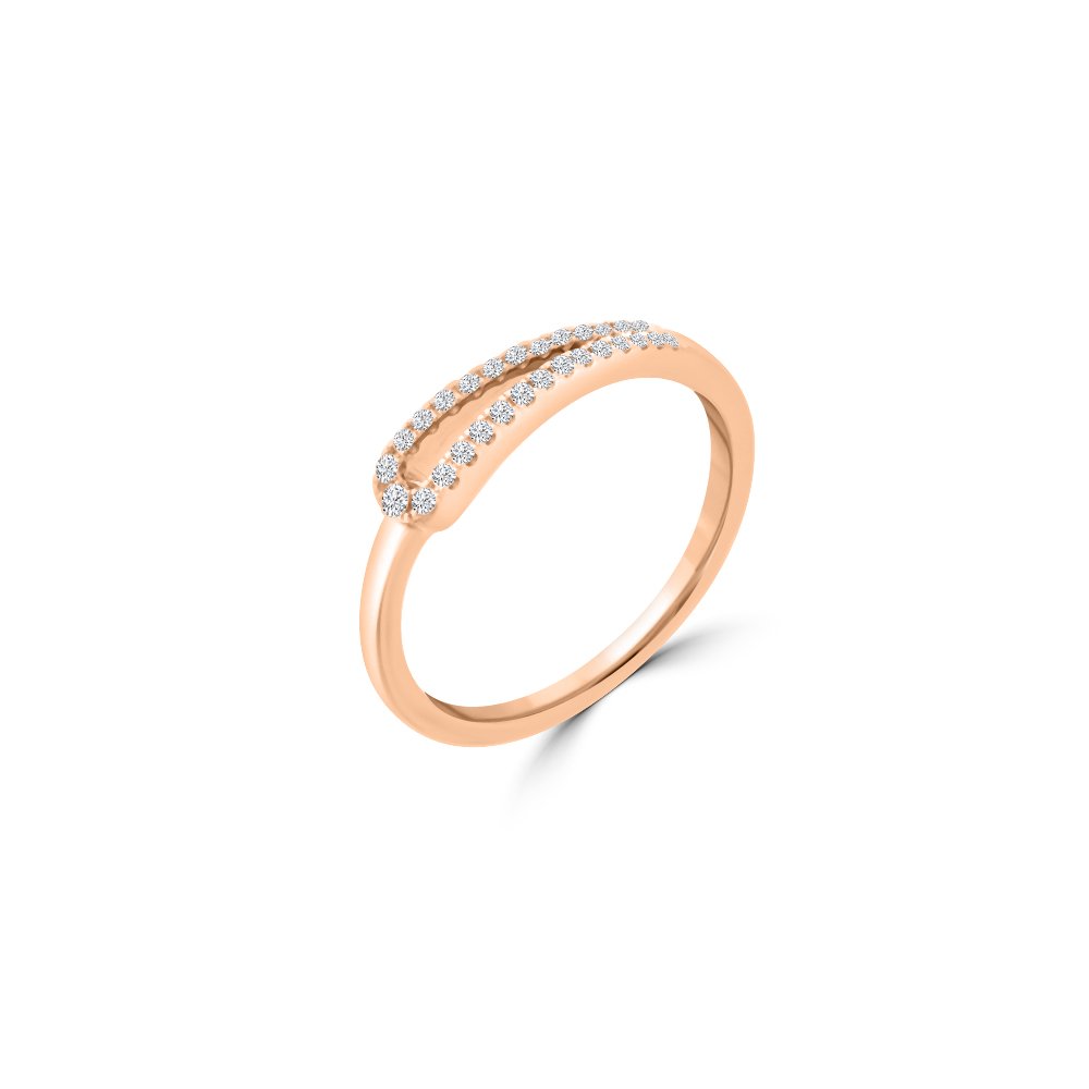 Diamond Teardrop Ring in 18K Rose Gold