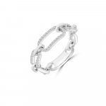 Diamond Paperclip Chain Ring