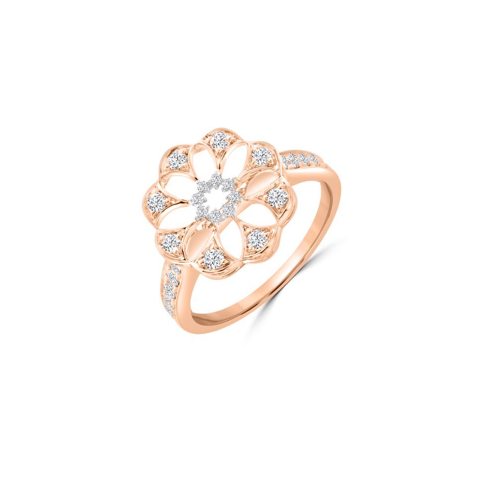 Diamond Floral Openwork Ring