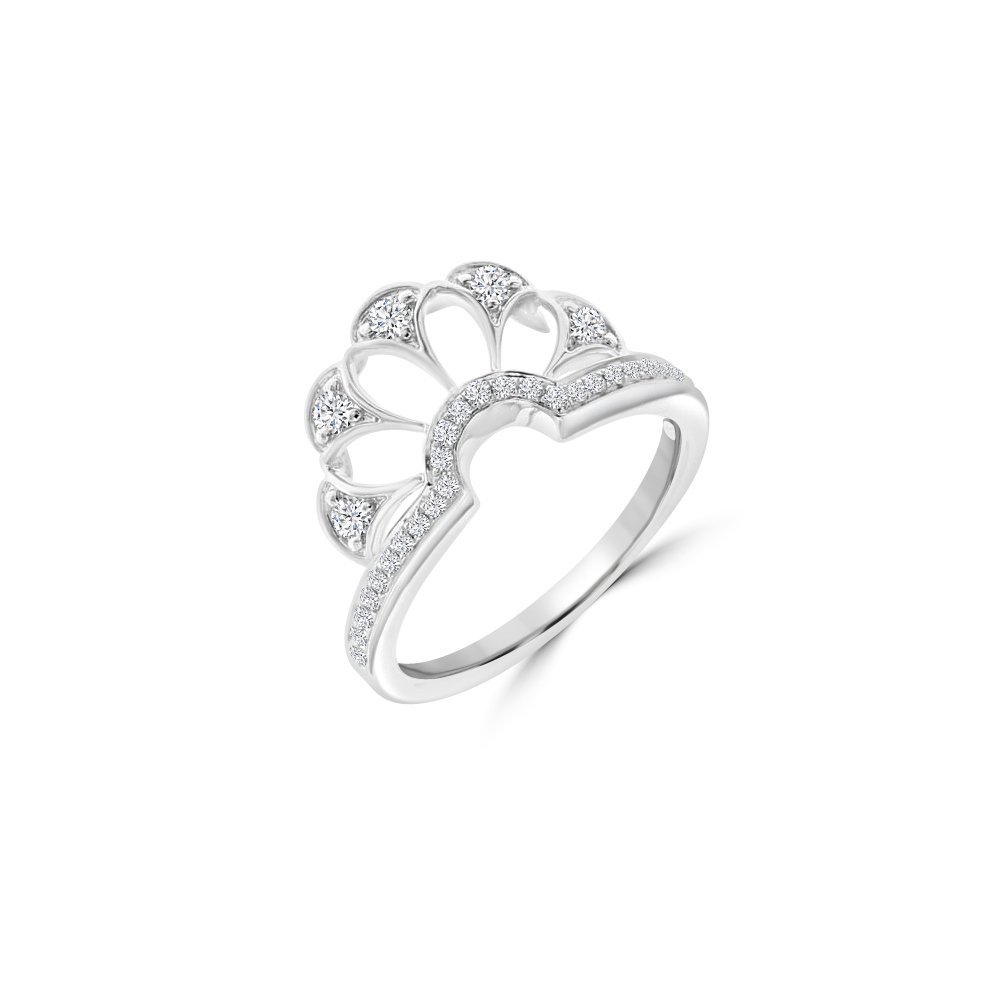 Diamond Fan Openwork Ring
