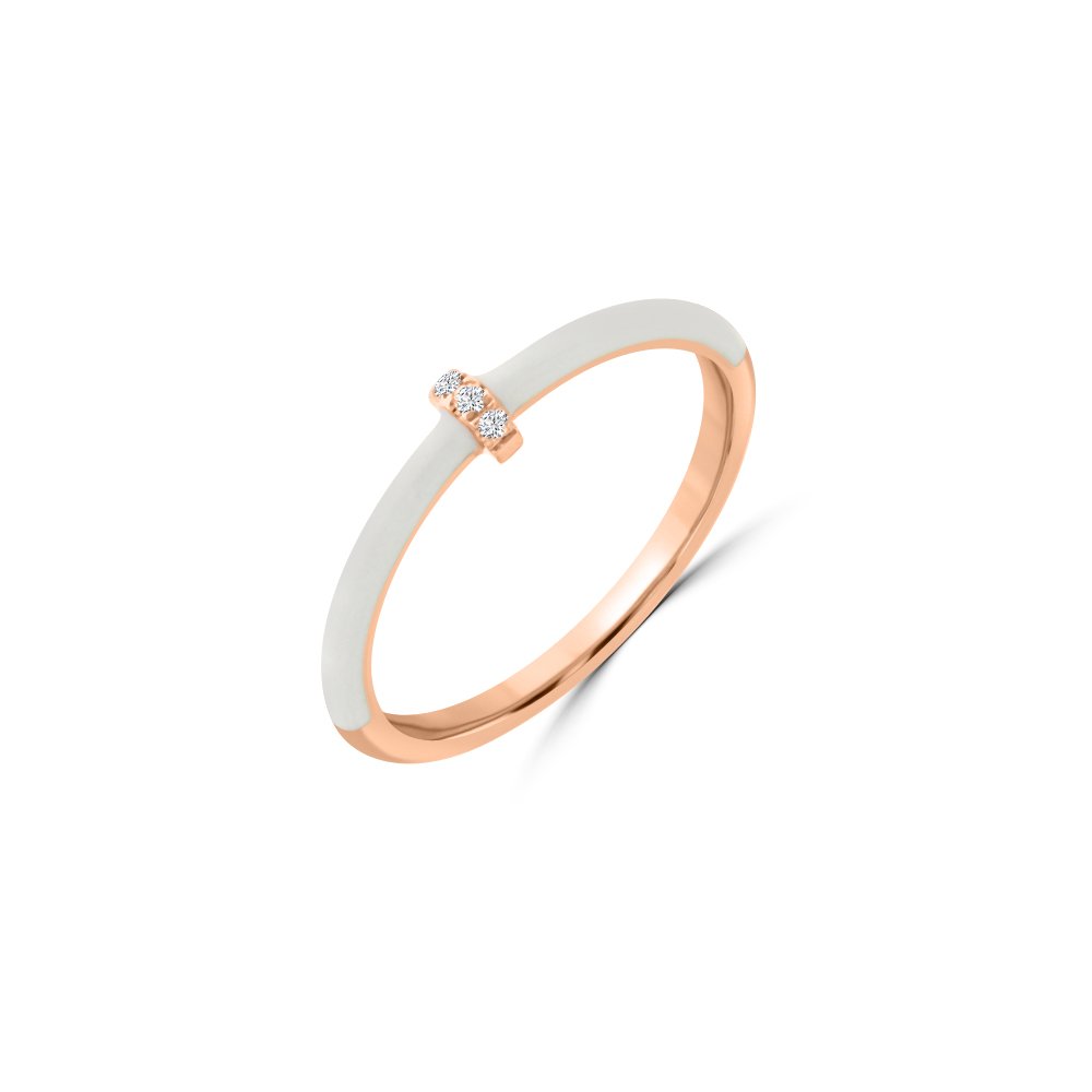 Diamond Enamel Stackable Ring