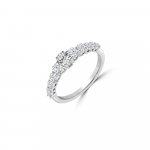 Graduated Diamond Ring in 18K White Gold