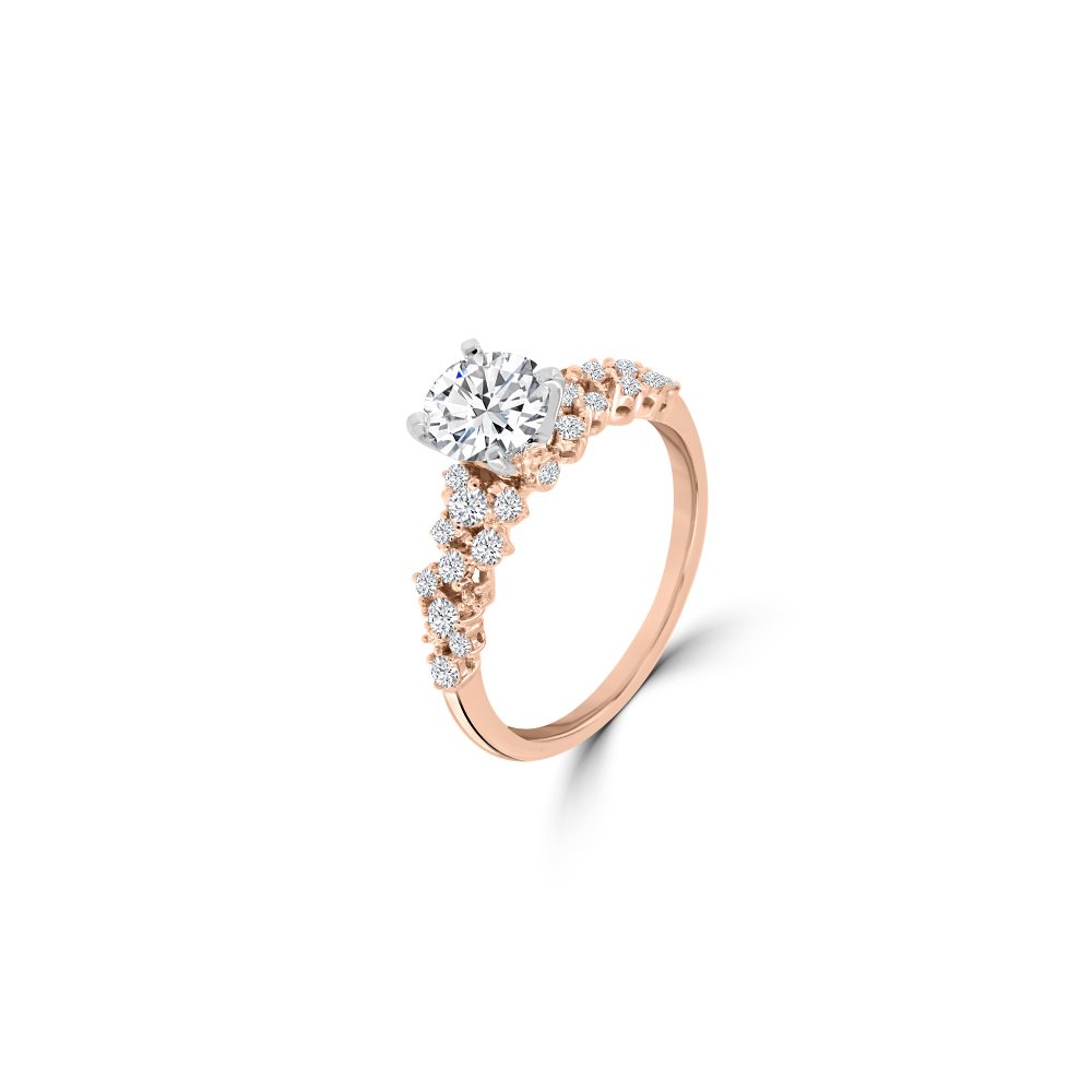 Diamond Scattered Band Engagement Ring