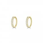 Diamond Chain Links Hoop Earrings (M) in 18K Yellow Gold