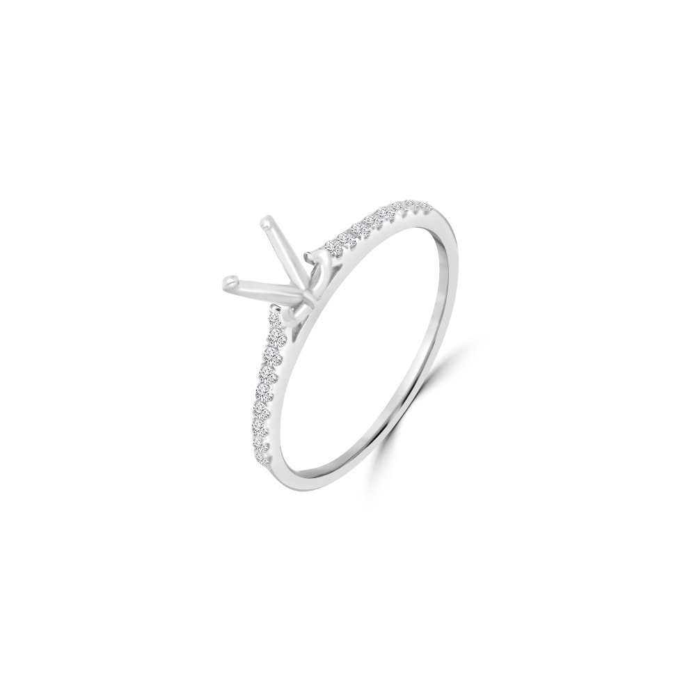 Solitaire Pavé Diamond Ring Mount