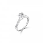 Round Pavé Diamond Engagement Ring