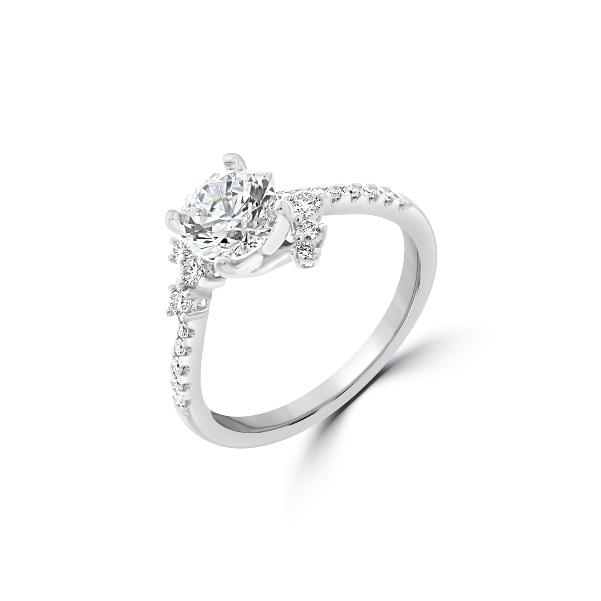 Diamond Scatter Cluster Setting Engagement Ring