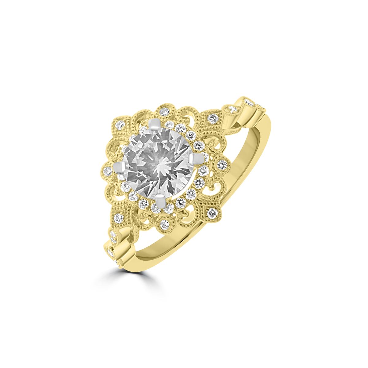 Diamond Cathedral Engagement Ring