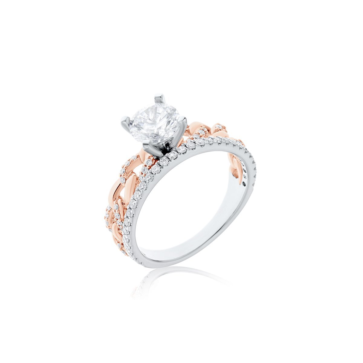 Diamond Curb Chain Engagement Ring