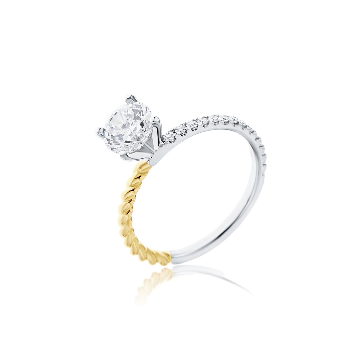 Diamond Twisted Rope Engagement Ring