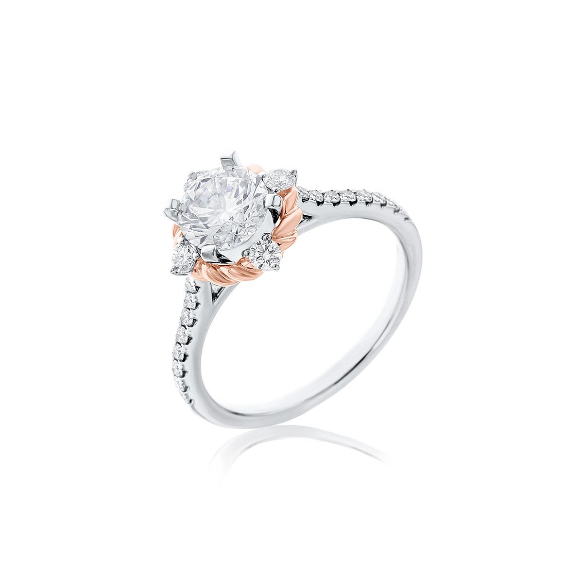 Diamond Twisted Rope Halo Engagement Ring