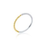 Diamond Twisted Rope Matching Ring in 18K White Gold, 18K Yellow Gold