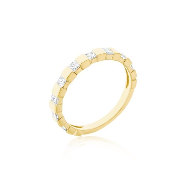 Wholesale Fine Jewellery 3 Ice Cube Princess-Cut Diamond Ring Band