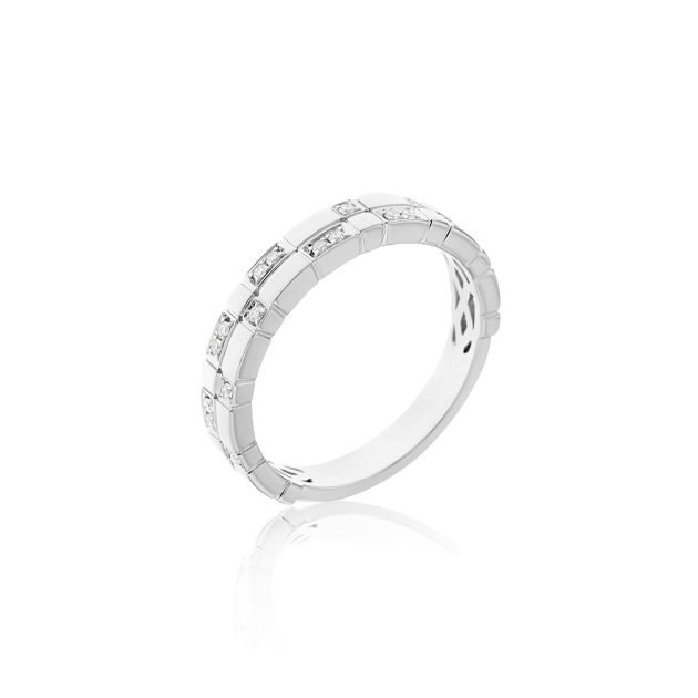 Wholesale Fine Jewellery 2 Double Row Ice Cube Diamond Ring Band