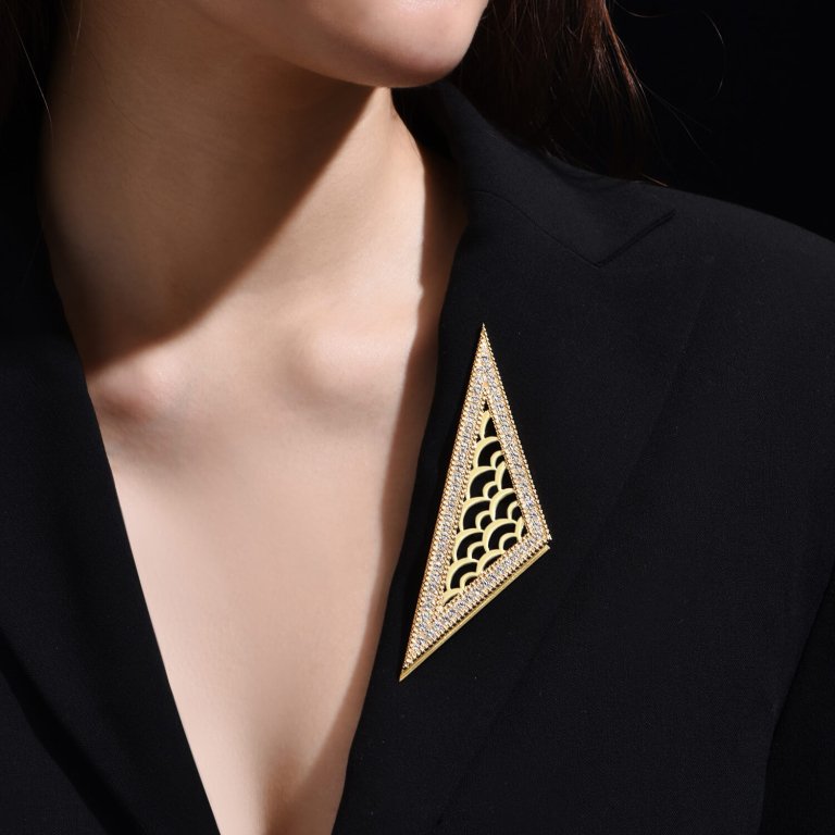 Splendid Voyage 5 Geometric Sail Brooches-model-Splendid Voyage-Fine Jewellery Reimaged