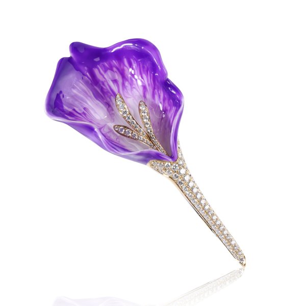 Enamel Diamond Brooch - Afternoon Tea - Fine Jewellery Reimaged