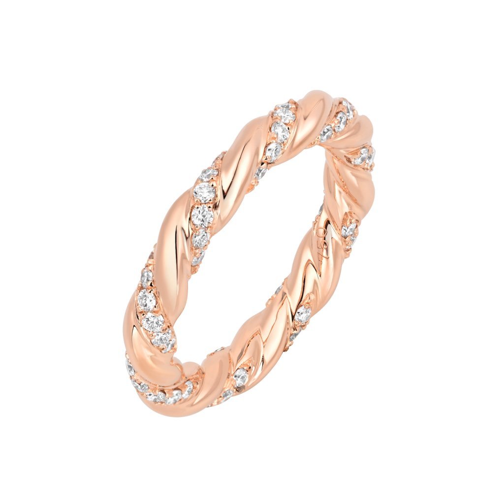Rose Gold Twisted Diamond Ring - Afternoon Tea - Fine Jewellery Reimaged