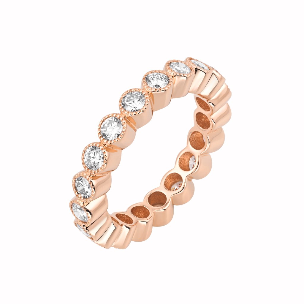 Rose Gold Milgrain Diamond Ring - Afternoon Tea - Fine Jewellery Reimaged