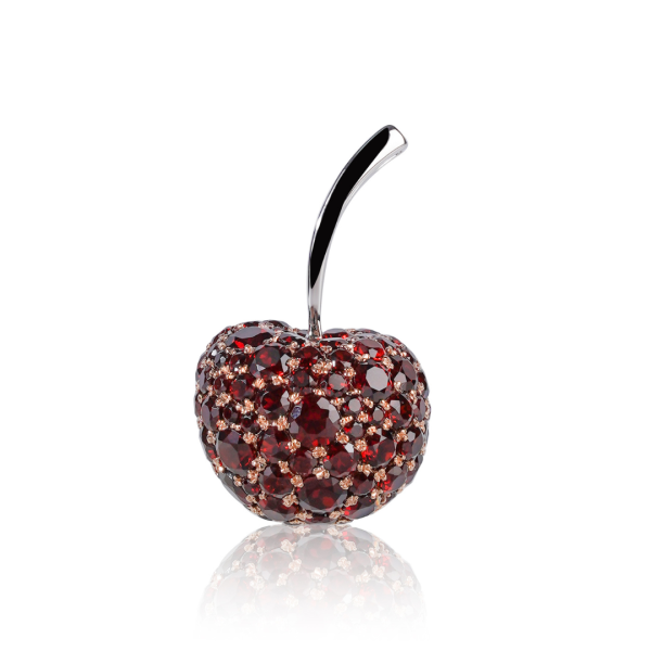 Red Garnet Cherry Pendant - Afternoon Tea - Fine Jewellery Reimaged