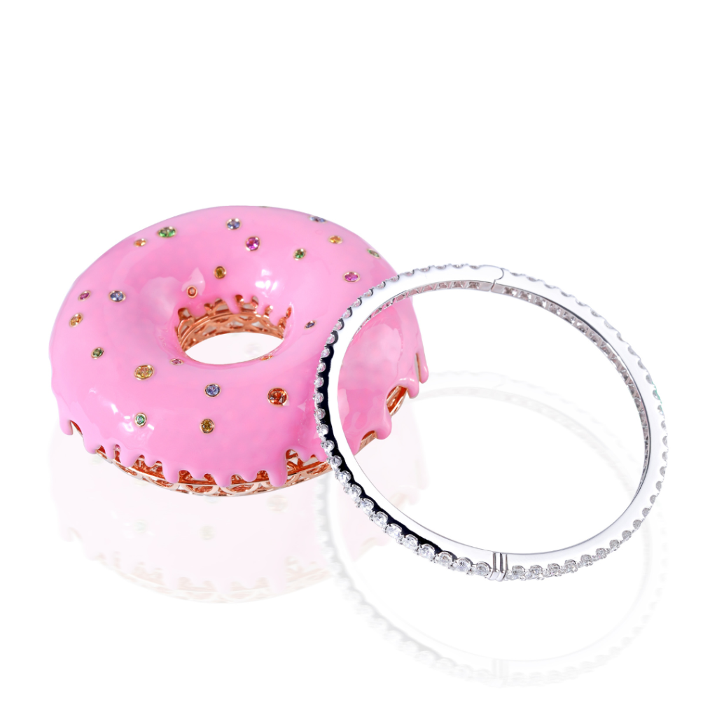 Strawberry Doughnut Diamond Bangle - Afternoon Tea - Fine Jewellery Reimaged