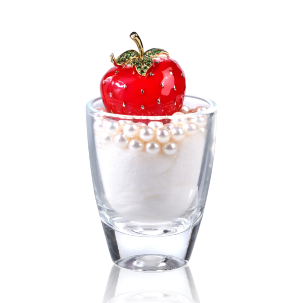 Enamel Green Garnet Strawberry Pendant Vanilla Trifle - Afternoon Tea - Fine Jewellery Reimaged